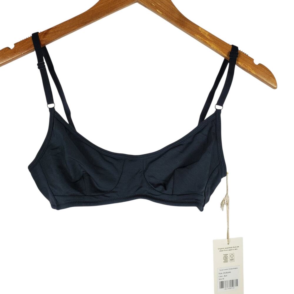 NEW Mate the Label Tencel Comfort Wireless Bralette Size M Black Stretch